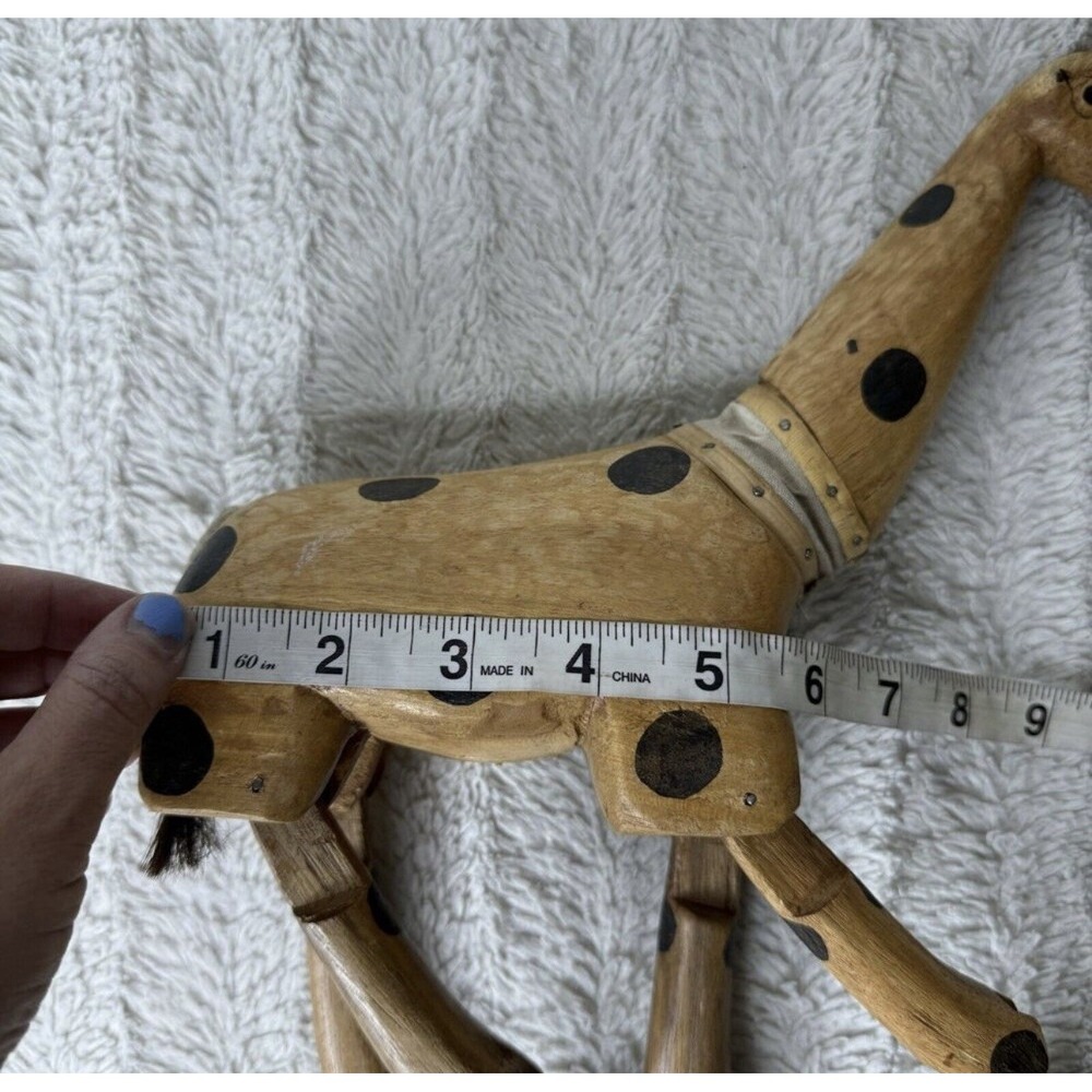 Vintage Wooden Folk Art‎ Giraffe Swinging Shelf Sitter Legs Moving Neck Figure - Picture 15 of 16